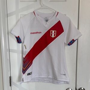 Official Marathon 2021 PERU National Team White Home Soccer Football Jersey